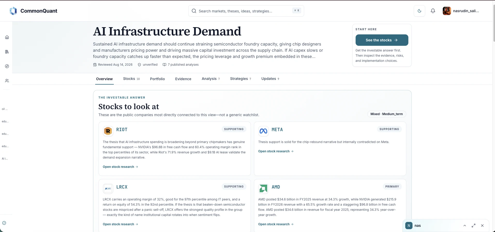 CommonQuant investment research platform