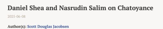 Daniel Shea and Nasrudin Salim on Chatoyance, by Scott Douglas Jacobsen